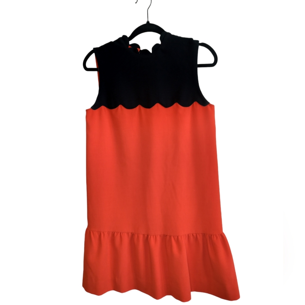Victoria Beckham for Target Red and Black Dress with Scallop Details size small